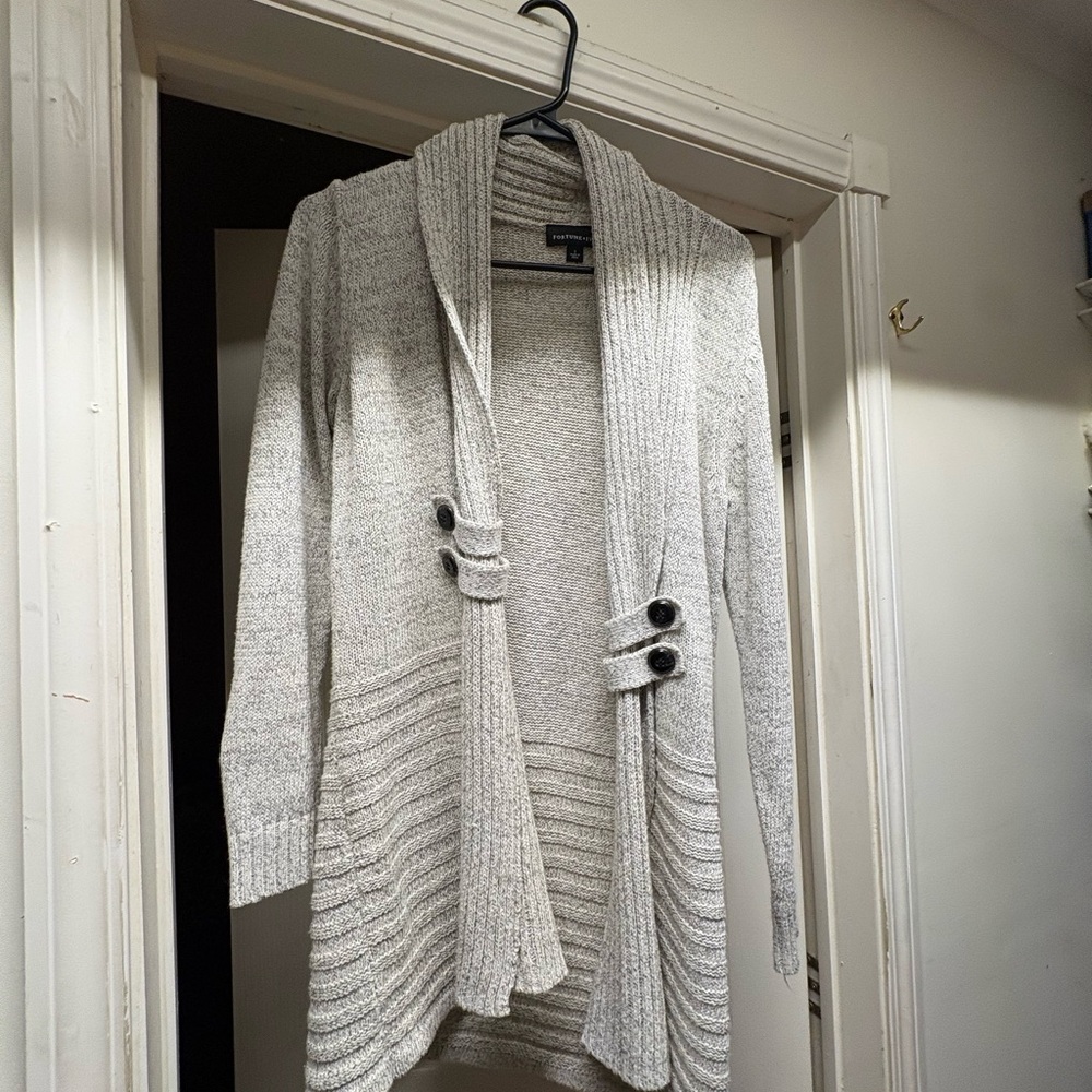 Gray Ribbed Women's Sweater